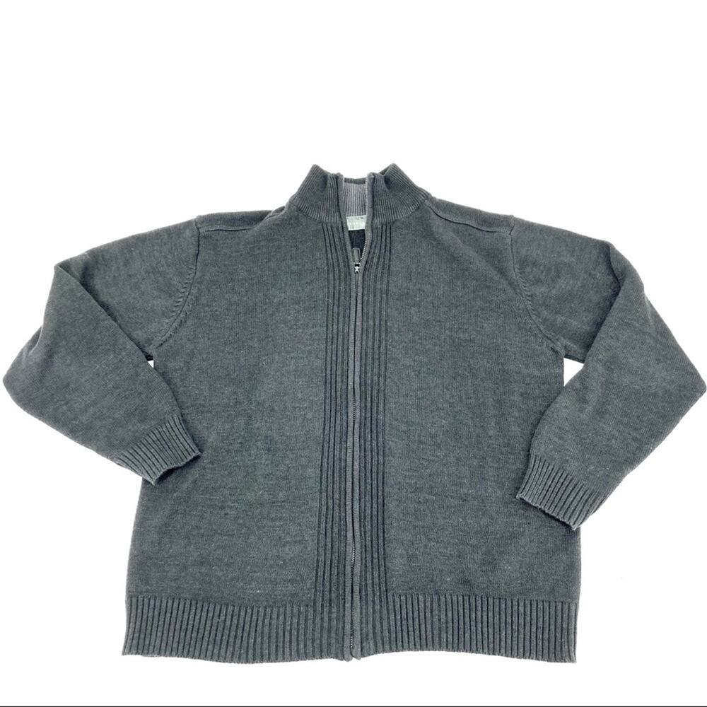 Oscar de‎ la Renta Men's XL gray knit cardigan with cable  trim